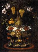 Juan de Espinosa A fountain of grape vines, roses and apples in a conch shell Sweden oil painting artist